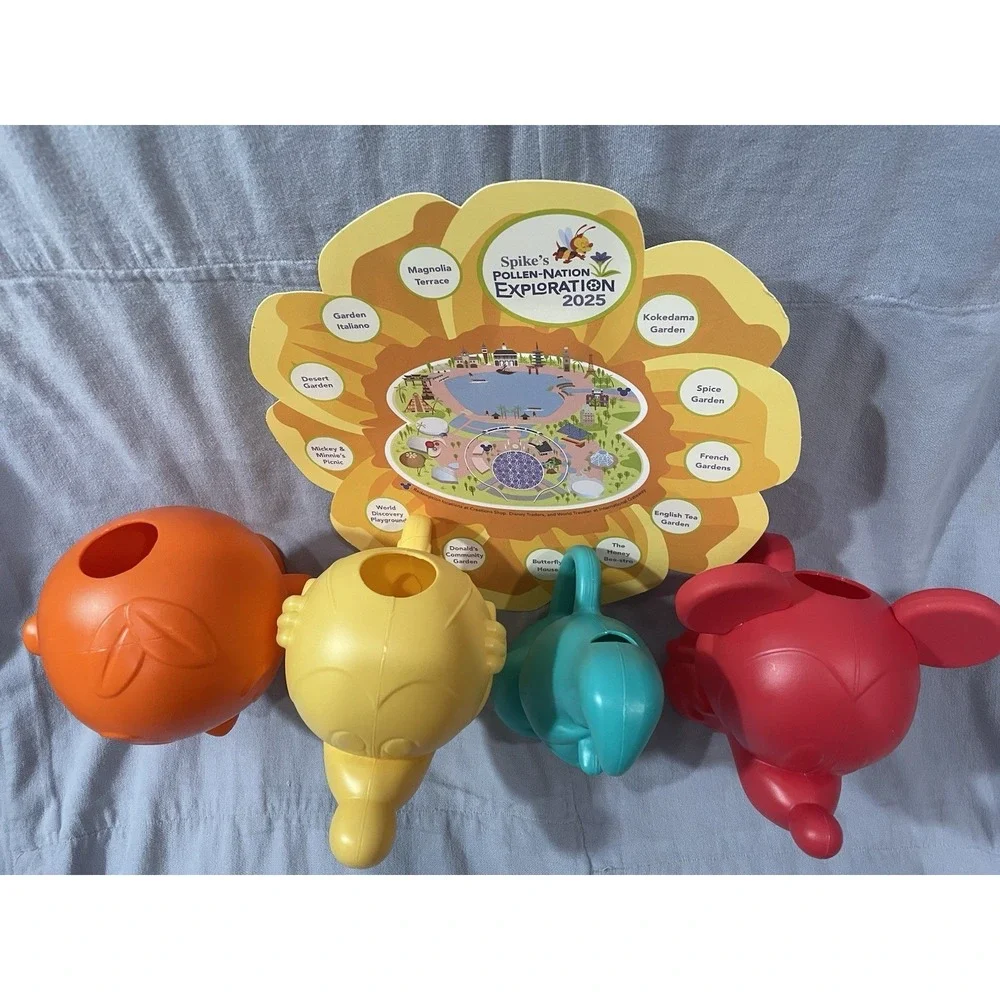 NEW 2025 EPCOT Flower & Garden Scavenger Hunt Prize 4 Plastic Watering Can & Map